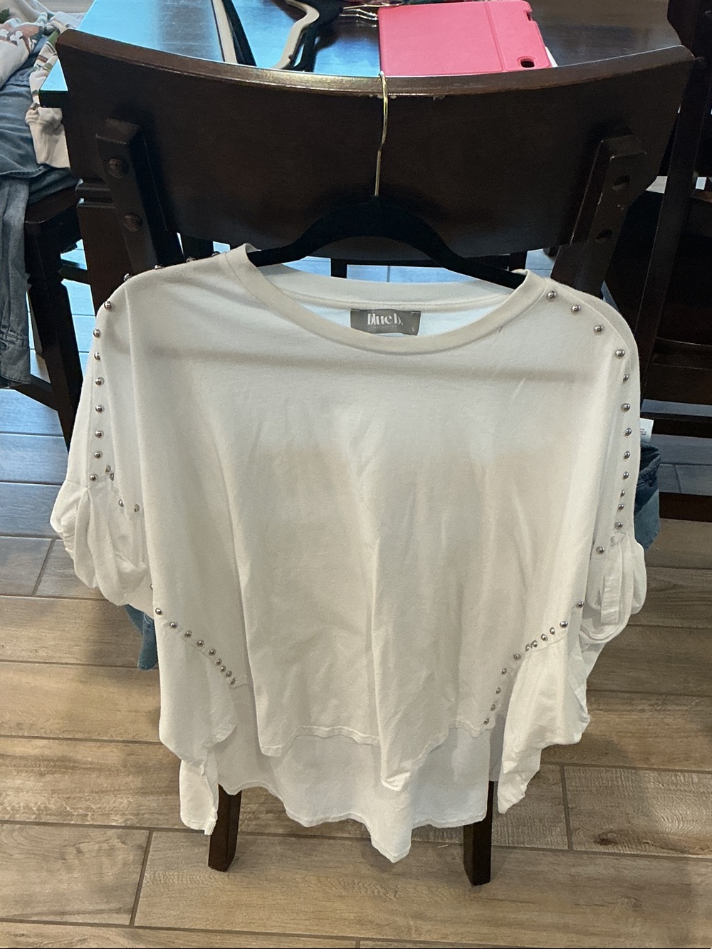 Liu Jo White Stud-Trim Relaxed Women's Tunic